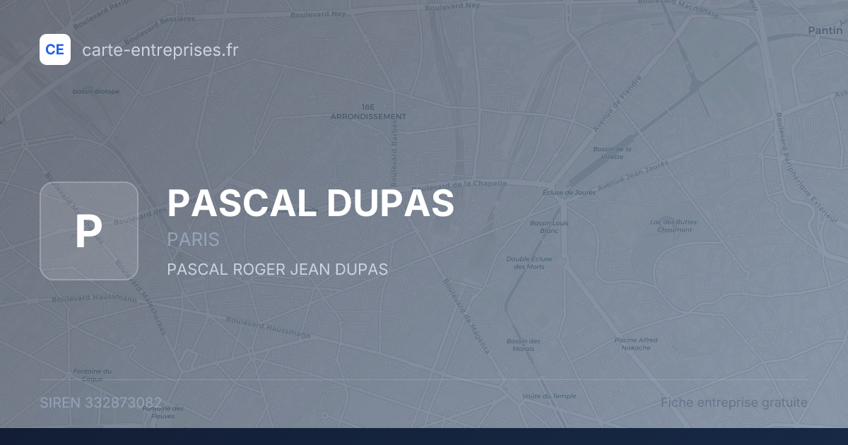 PASCAL DUPAS — 332873082 — fiche entreprise