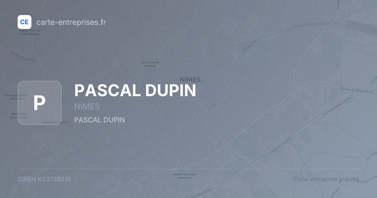 PASCAL DUPIN — 403748916 — fiche entreprise