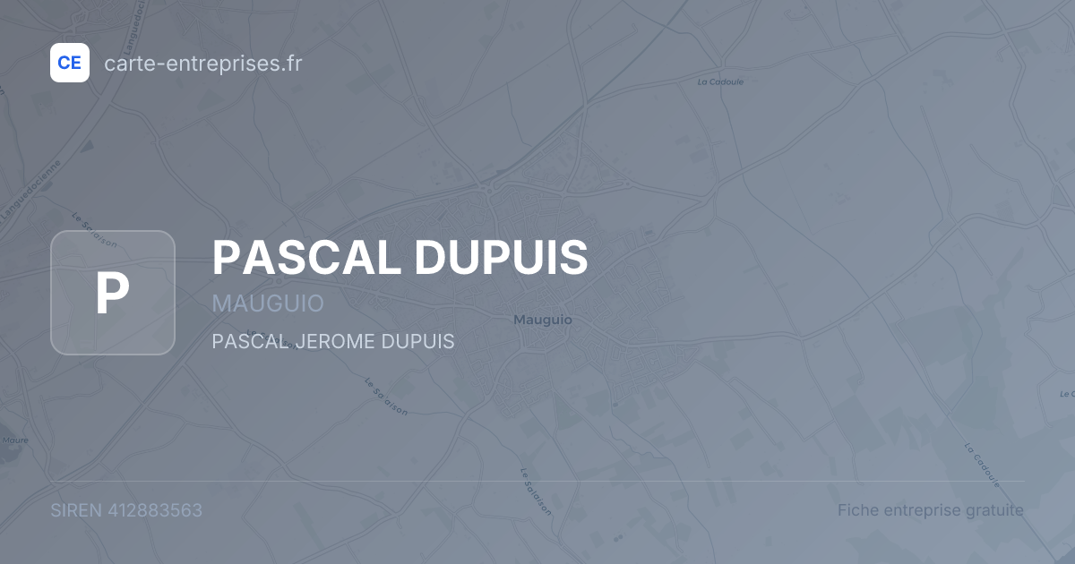 PASCAL DUPUIS — 412883563 — fiche entreprise
