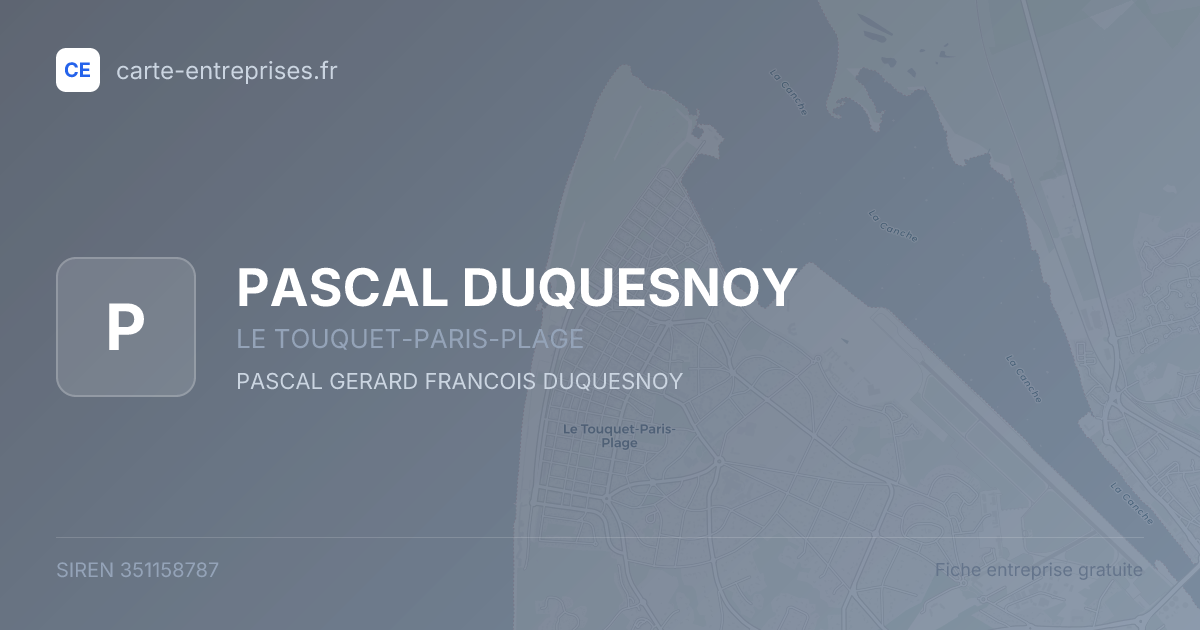 PASCAL DUQUESNOY — 351158787 — fiche entreprise