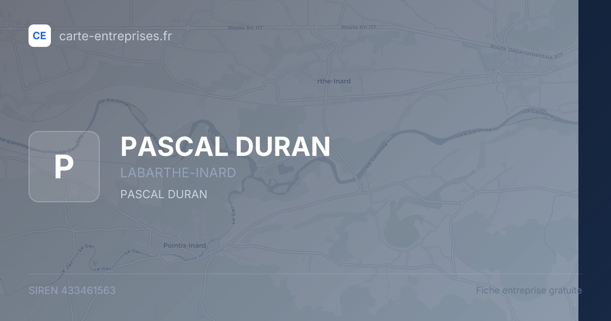 PASCAL DURAN — 433461563 — fiche entreprise