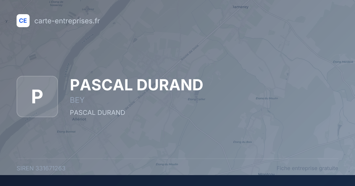 PASCAL DURAND — 331671263 — fiche entreprise