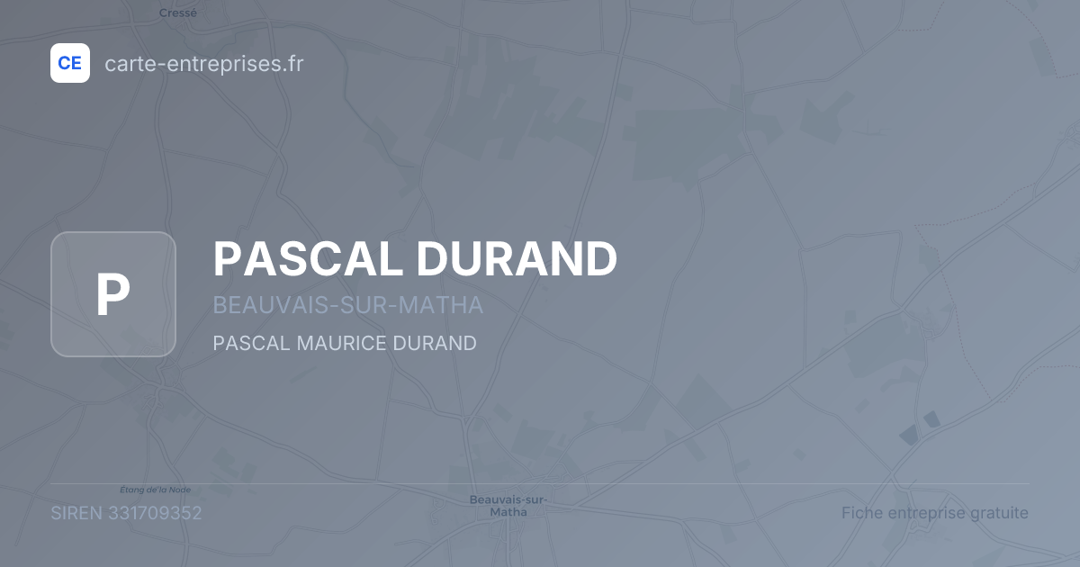 PASCAL DURAND — 331709352 — fiche entreprise