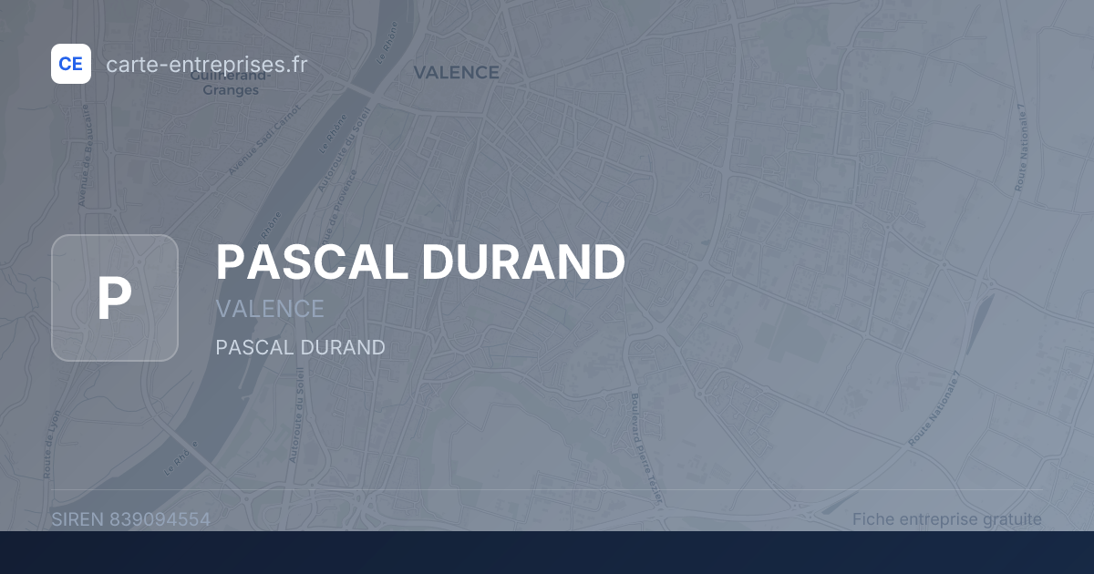 PASCAL DURAND — 839094554 — fiche entreprise
