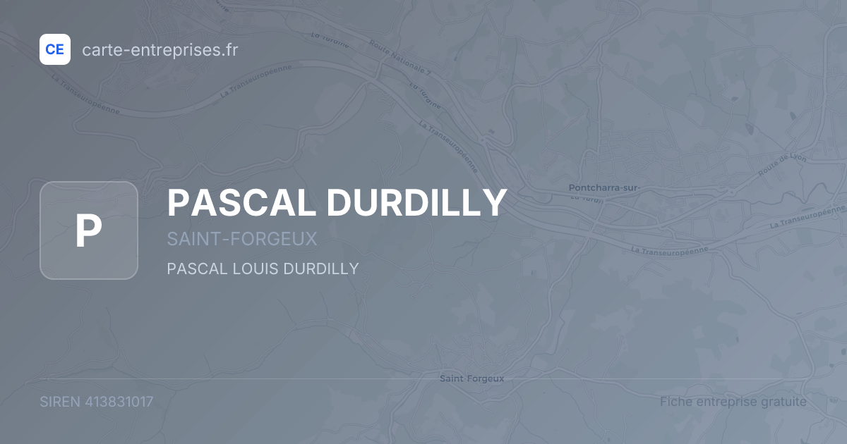 PASCAL DURDILLY — 413831017 — fiche entreprise