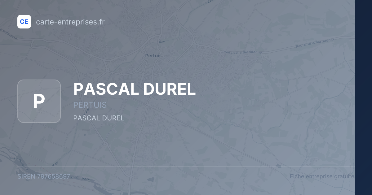PASCAL DUREL — 797658697 — fiche entreprise