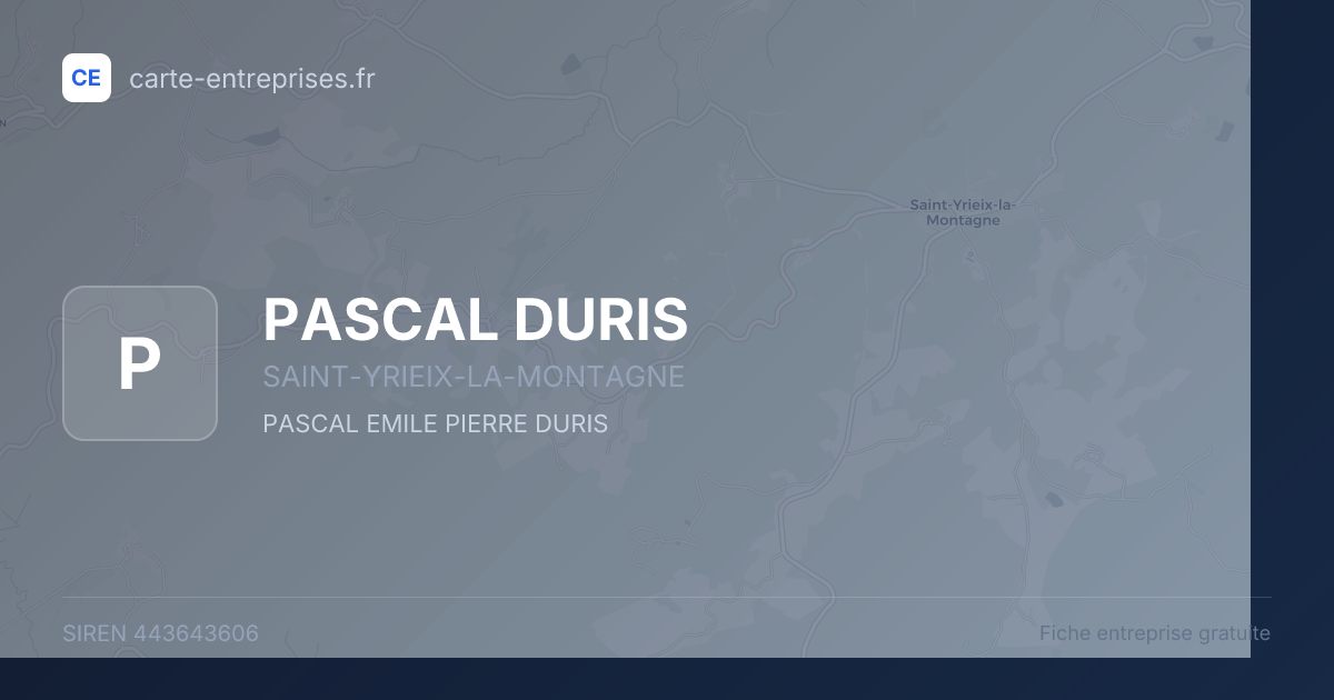 PASCAL DURIS — 443643606 — fiche entreprise
