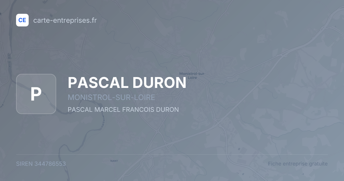 PASCAL DURON — 344786553 — fiche entreprise