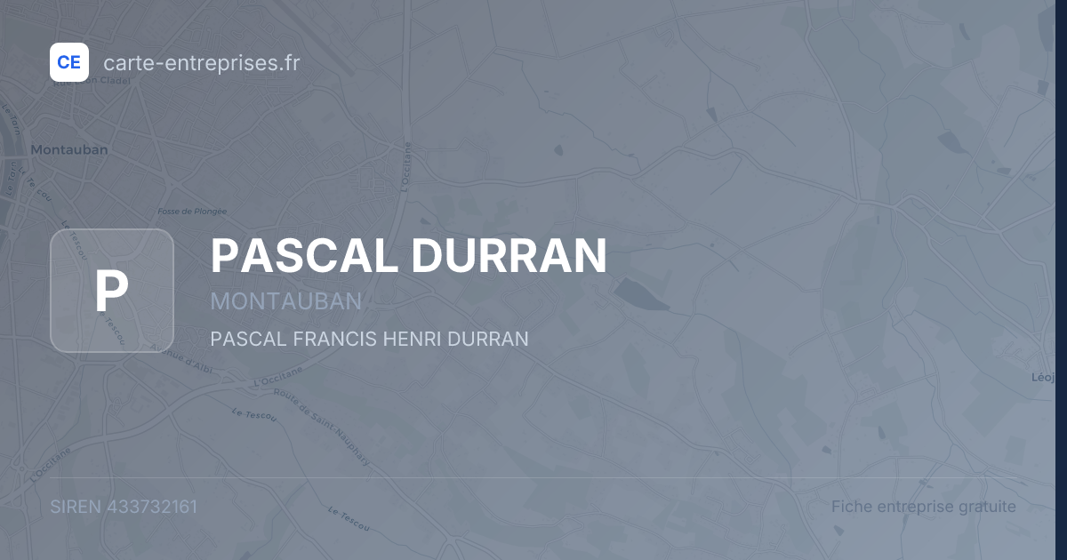 PASCAL DURRAN — 433732161 — fiche entreprise