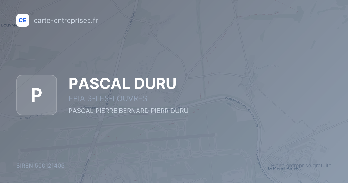 PASCAL DURU — 500121405 — fiche entreprise