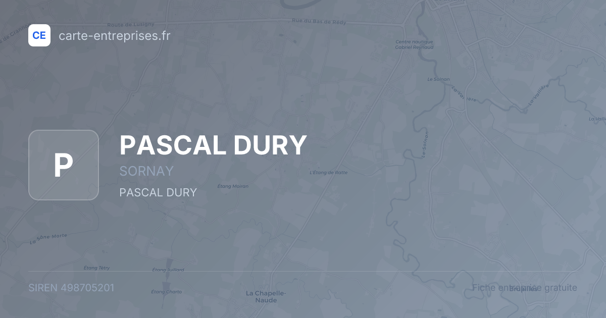 PASCAL DURY — 498705201 — fiche entreprise