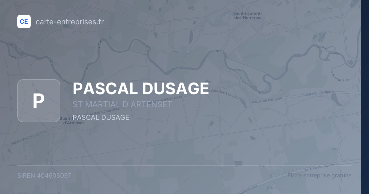 PASCAL DUSAGE — 404606097 — fiche entreprise