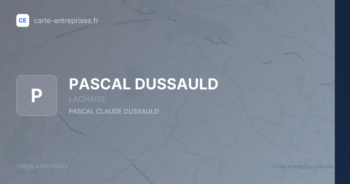 PASCAL DUSSAULD — 409670643 — fiche entreprise