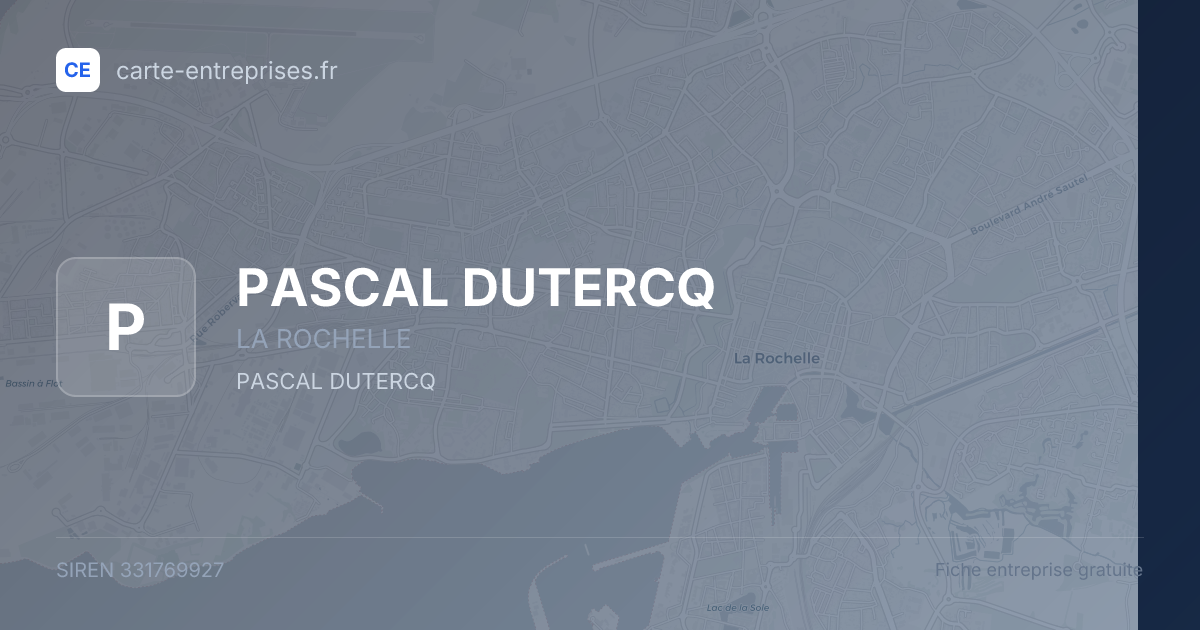 PASCAL DUTERCQ — 331769927 — fiche entreprise
