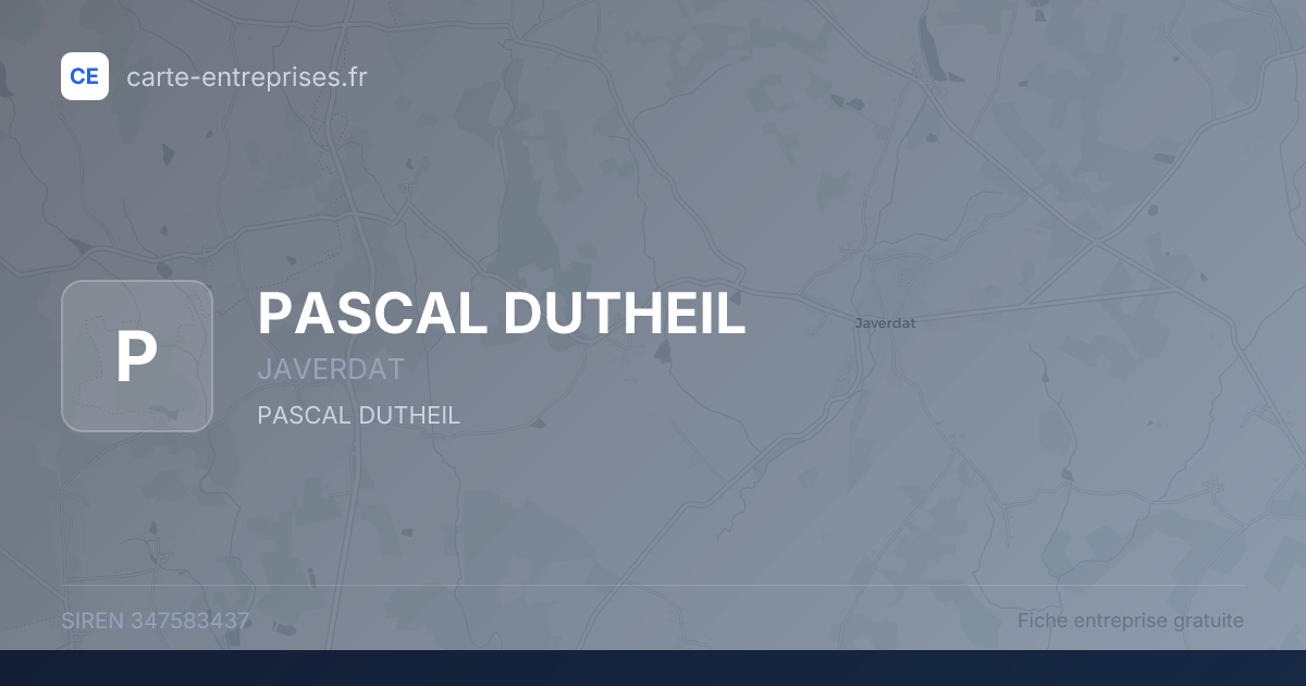 PASCAL DUTHEIL — 347583437 — fiche entreprise