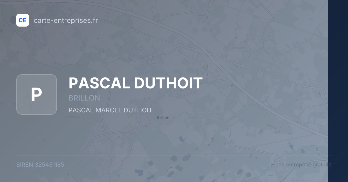 PASCAL DUTHOIT — 325451185 — fiche entreprise