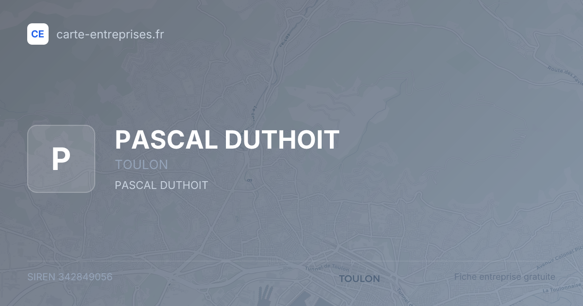 PASCAL DUTHOIT — 342849056 — fiche entreprise