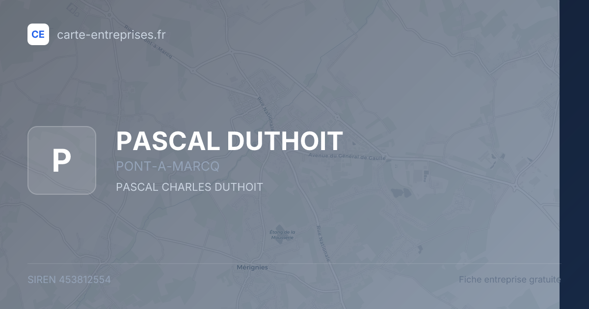 PASCAL DUTHOIT — 453812554 — fiche entreprise