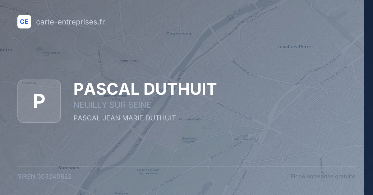 PASCAL DUTHUIT — 503240822 — fiche entreprise