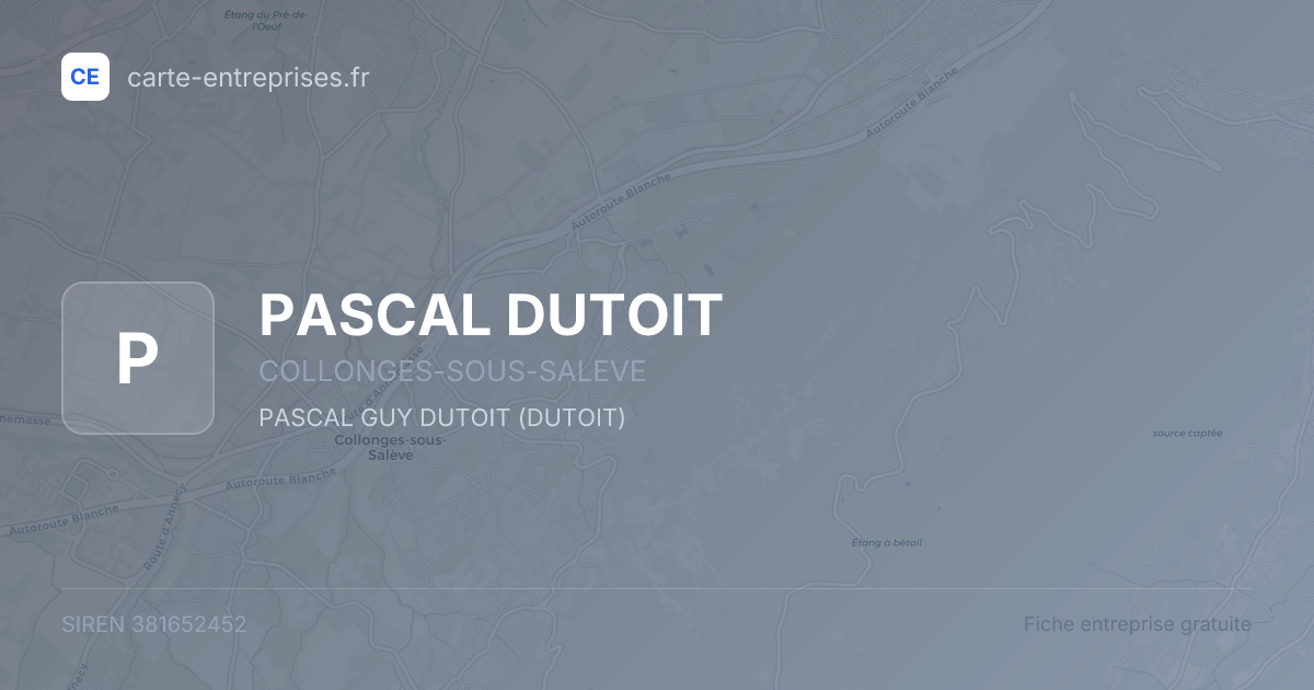 PASCAL DUTOIT — 381652452 — fiche entreprise