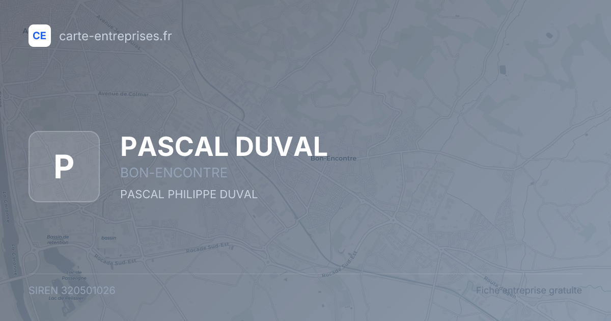 PASCAL DUVAL — 320501026 — fiche entreprise
