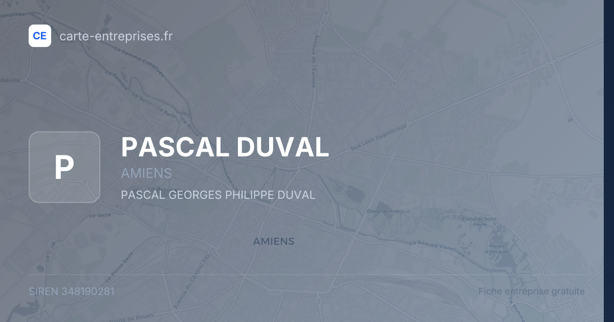 PASCAL DUVAL — 348190281 — fiche entreprise