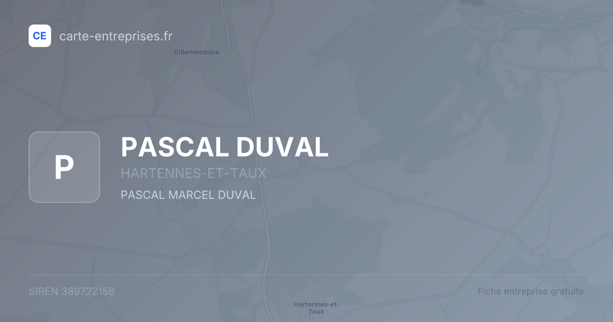 PASCAL DUVAL — 389722158 — fiche entreprise