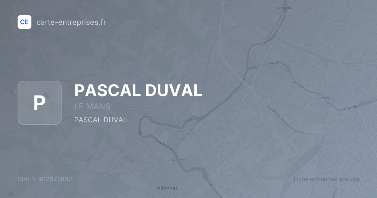 PASCAL DUVAL — 402677892 — fiche entreprise