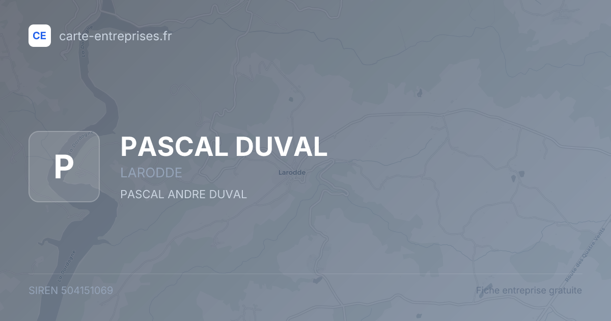 PASCAL DUVAL — 504151069 — fiche entreprise