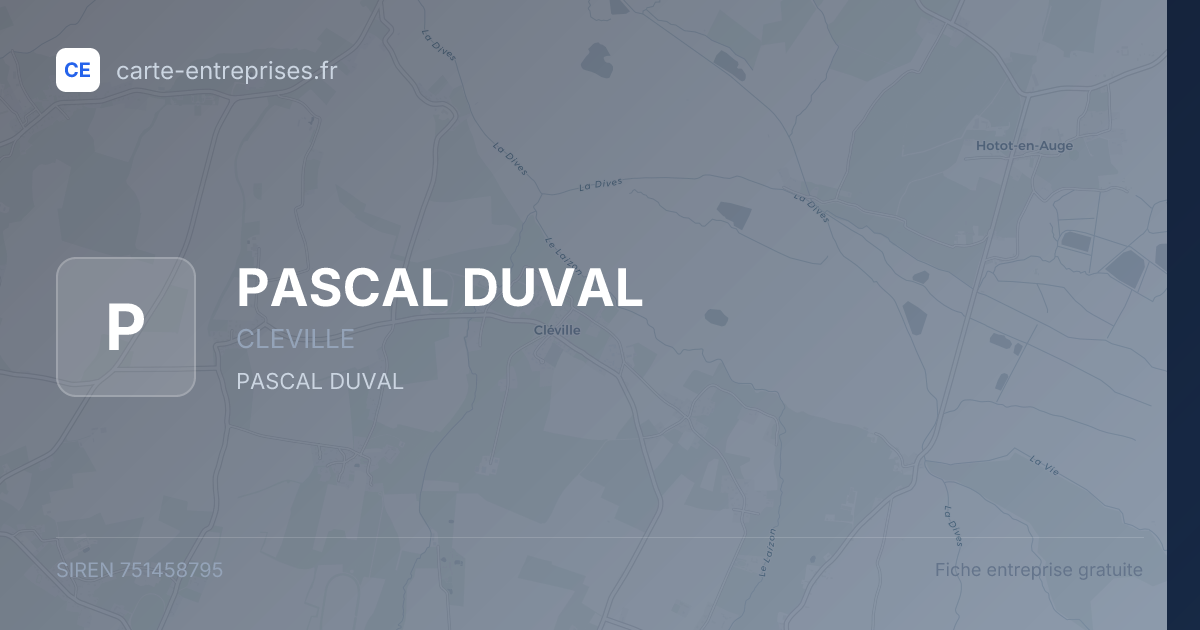 PASCAL DUVAL — 751458795 — fiche entreprise