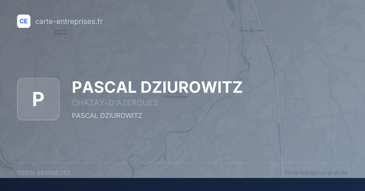 PASCAL DZIUROWITZ — 484906268 — fiche entreprise