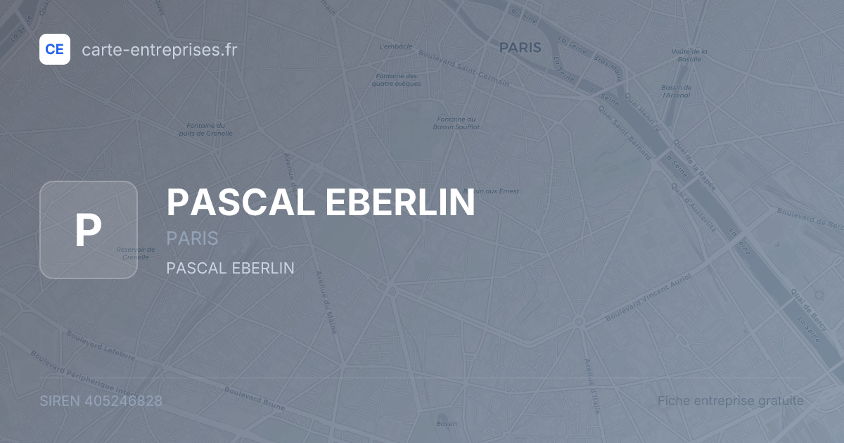PASCAL EBERLIN — 405246828 — fiche entreprise