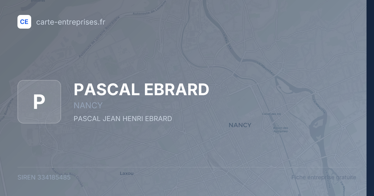 PASCAL EBRARD — 334185485 — fiche entreprise