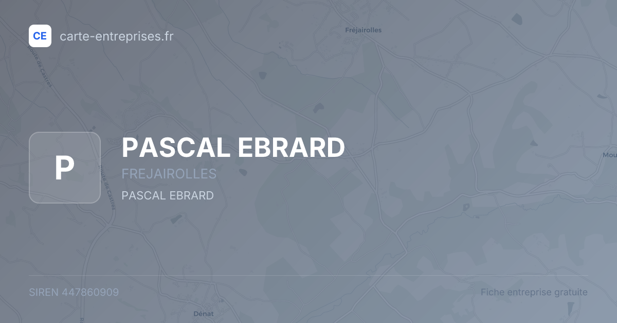 PASCAL EBRARD — 447860909 — fiche entreprise