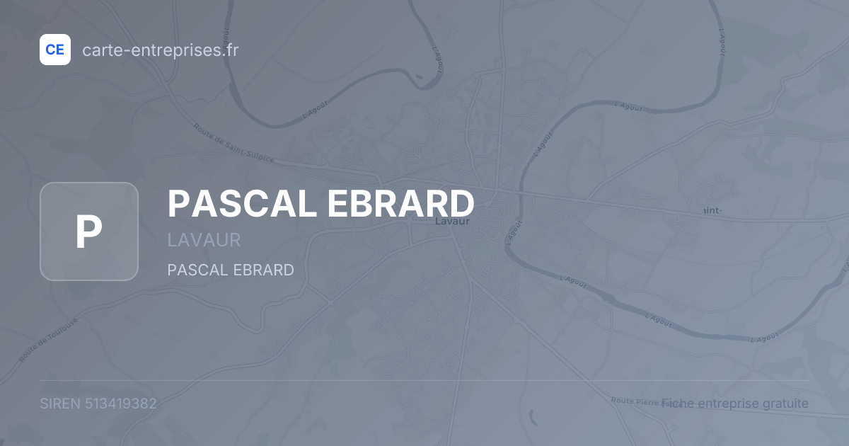 PASCAL EBRARD — 513419382 — fiche entreprise
