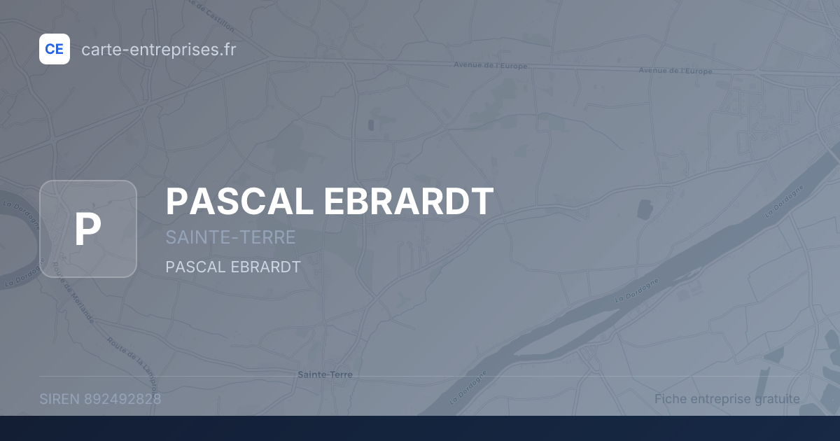 PASCAL EBRARDT — 892492828 — fiche entreprise
