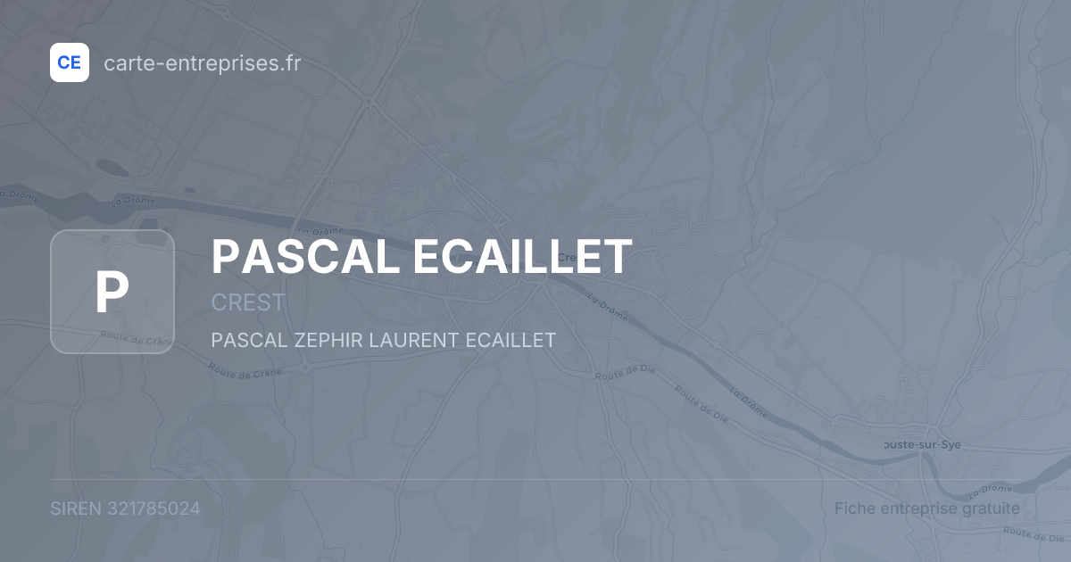 PASCAL ECAILLET — 321785024 — fiche entreprise