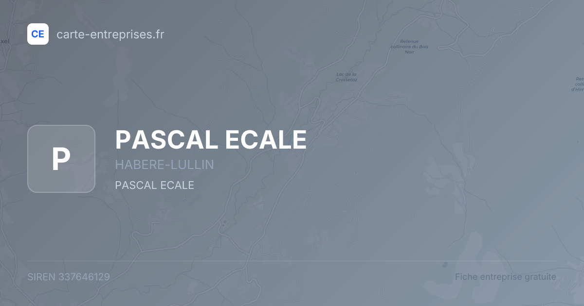 PASCAL ECALE — 337646129 — fiche entreprise