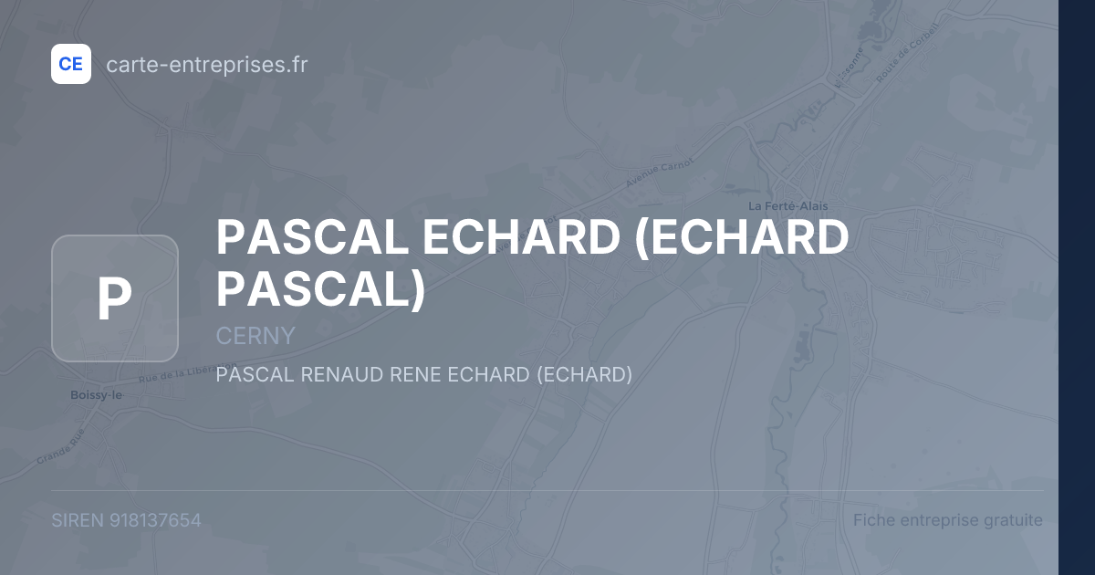 PASCAL ECHARD (ECHARD PASCAL) — 918137654 — fiche entreprise