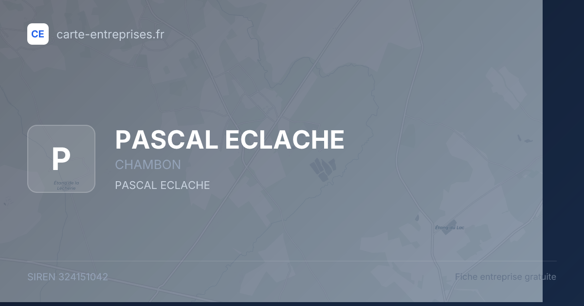 PASCAL ECLACHE — 324151042 — fiche entreprise