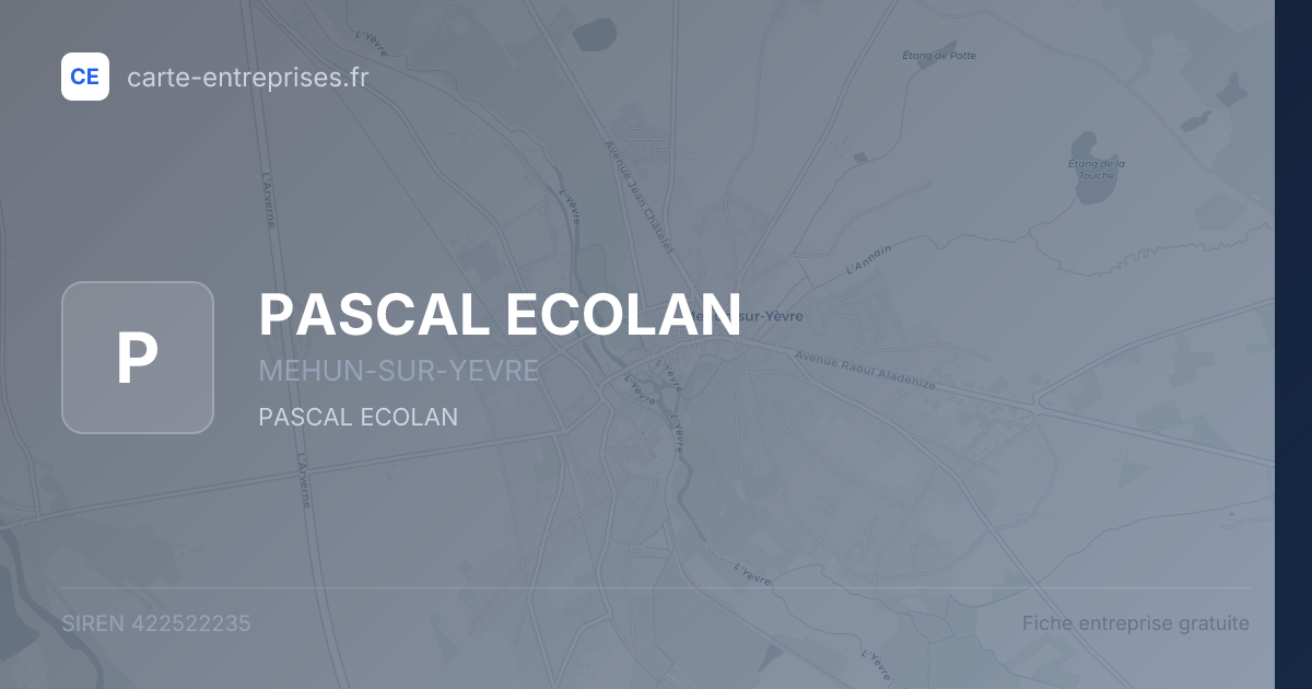 PASCAL ECOLAN — 422522235 — fiche entreprise