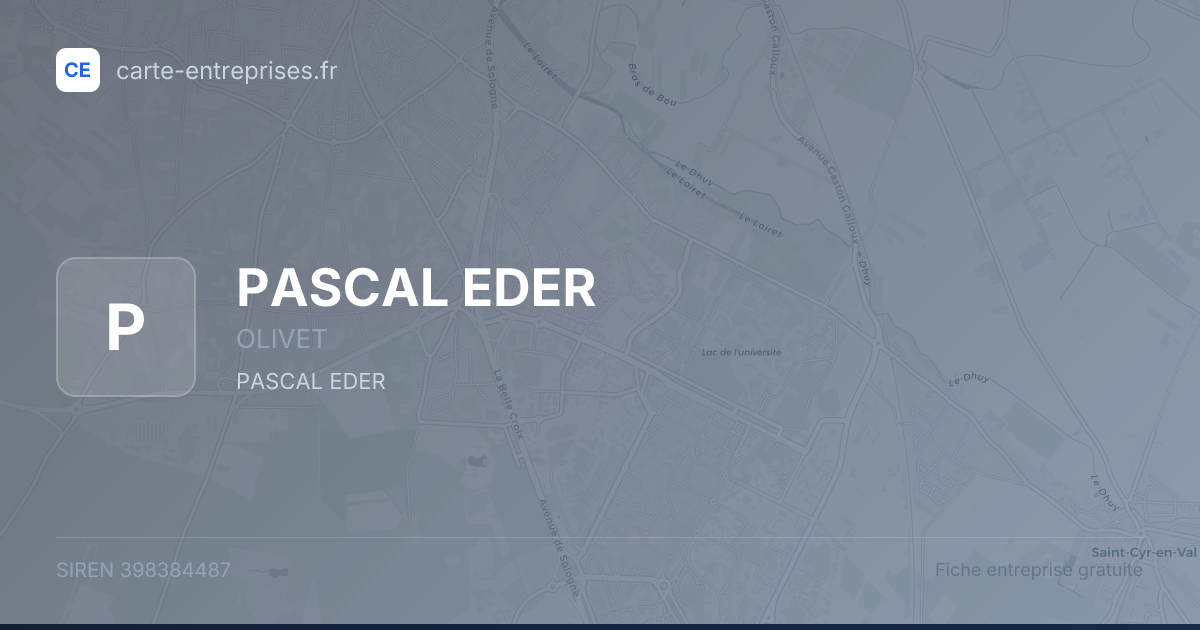 PASCAL EDER — 398384487 — fiche entreprise