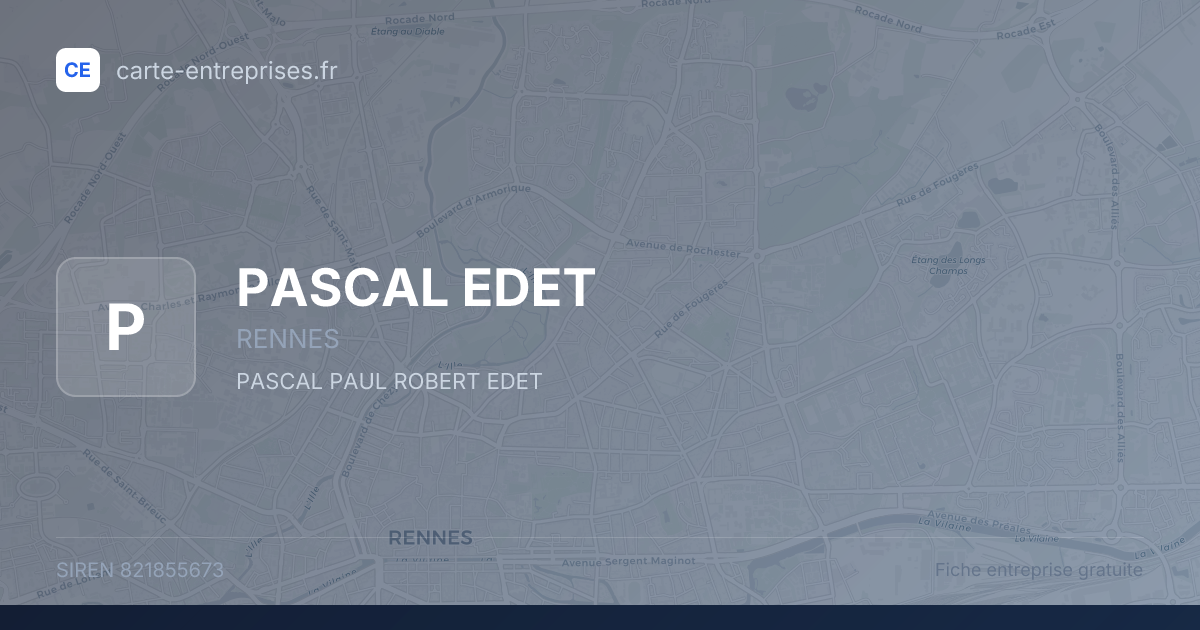 PASCAL EDET — 821855673 — fiche entreprise
