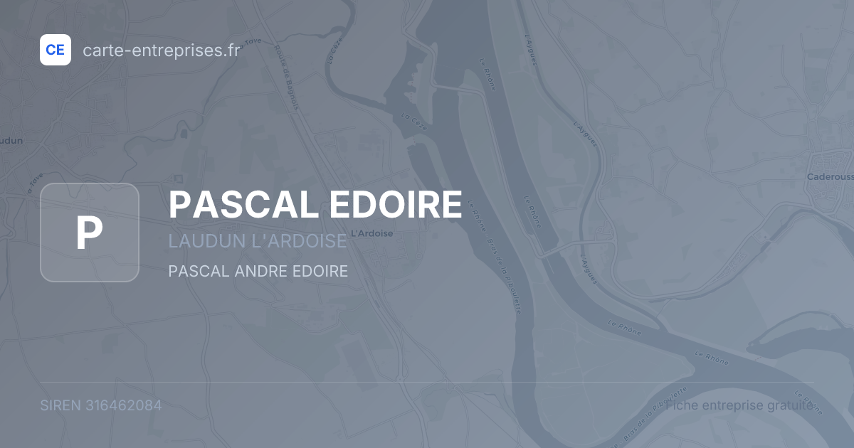 PASCAL EDOIRE — 316462084 — fiche entreprise