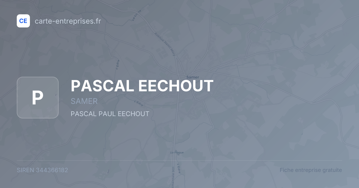 PASCAL EECHOUT — 344366182 — fiche entreprise