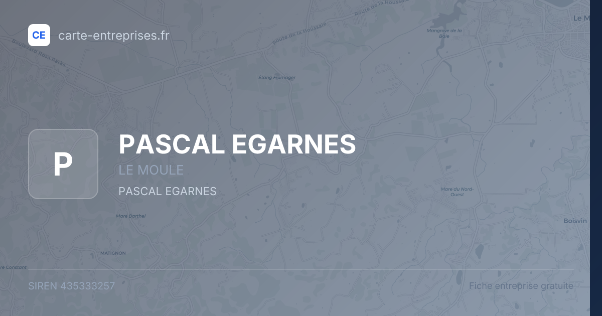PASCAL EGARNES — 435333257 — fiche entreprise