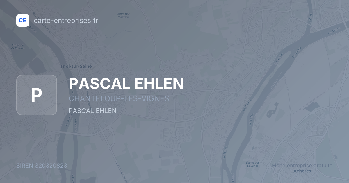 PASCAL EHLEN — 320320823 — fiche entreprise