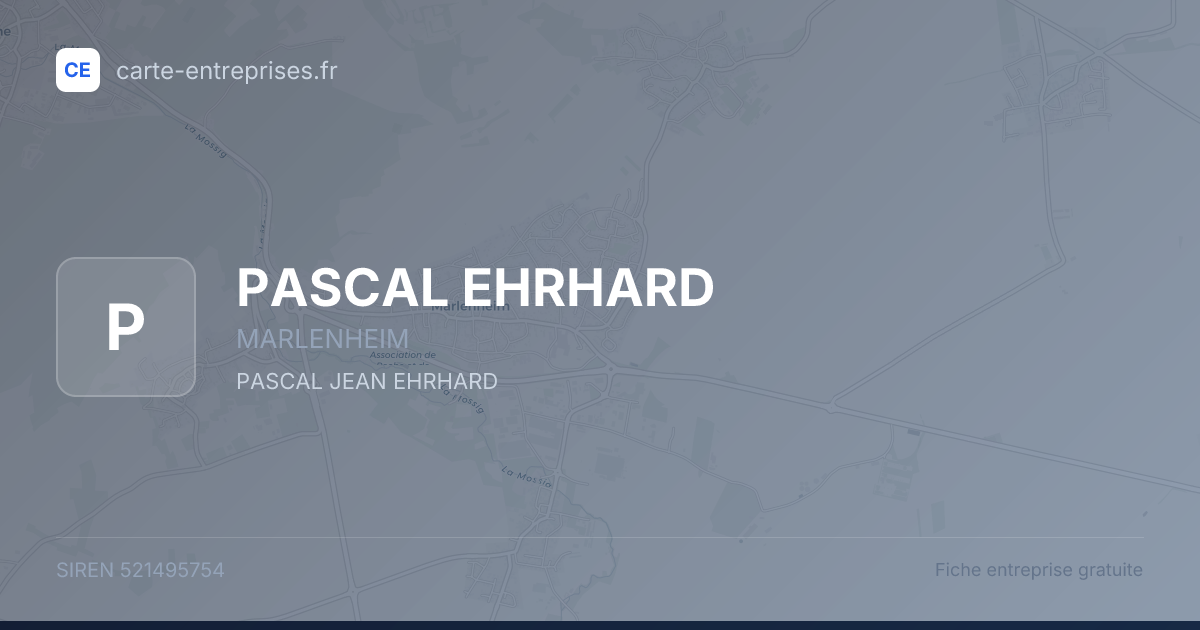 PASCAL EHRHARD — 521495754 — fiche entreprise