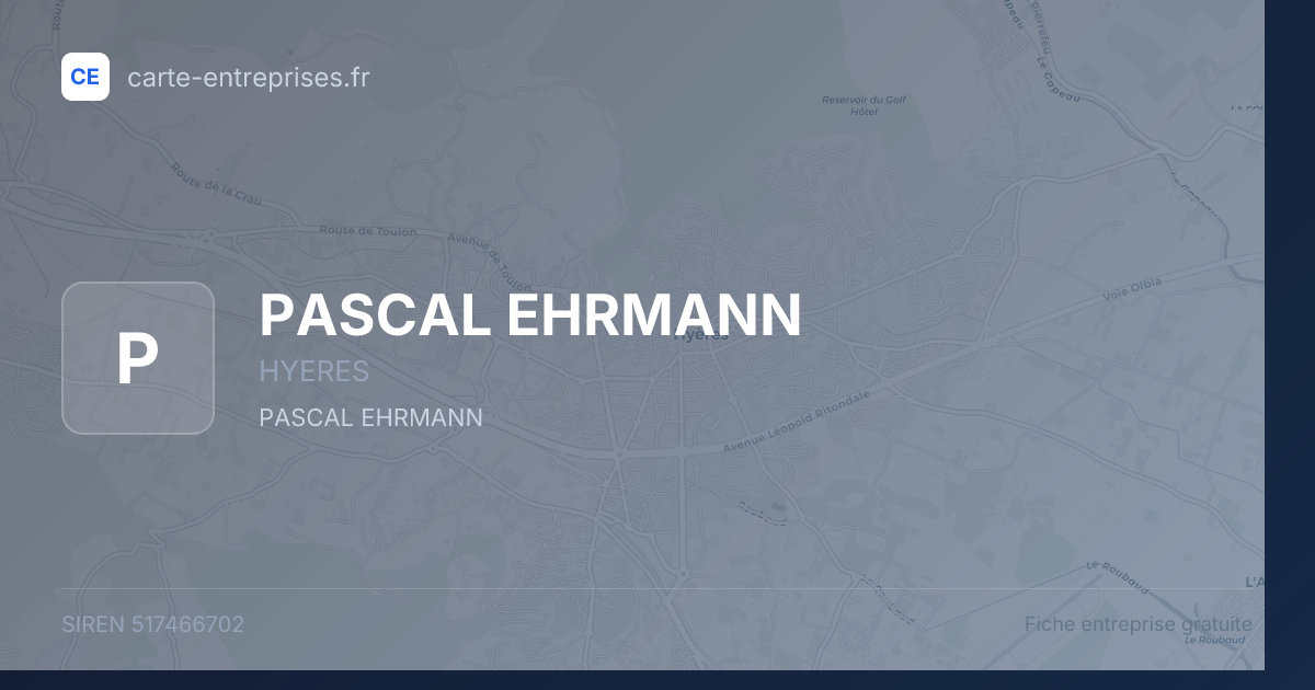 PASCAL EHRMANN — 517466702 — fiche entreprise
