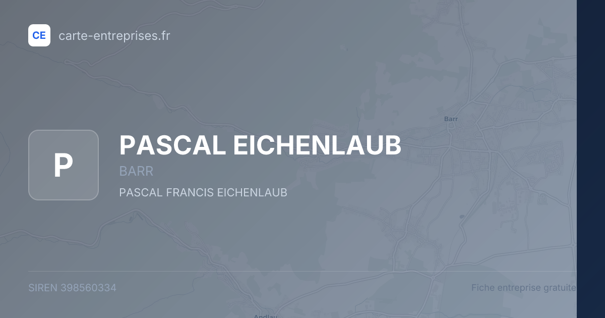 PASCAL EICHENLAUB — 398560334 — fiche entreprise